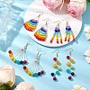 4Pairs 4 Styles Natural & Synthetic Mixed Stone Dangle Earrings EJEW-JE06140-2