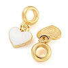 Rack Plating Alloy Enamel Heart European Dangle Charms FIND-B034-21G-06-2