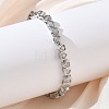 Heart Brass Micro Pave Clear Cubic Zirconia Link Chain Bracelets for Women BJEW-C156-07C-P-1