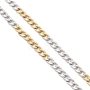 Two Tone 4MM 304 Stainless Steel Cuban Link Chain Necklaces with Spring Ring Clasps NJEW-JN05707-5