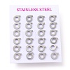 Tarnish Resistant 304 Stainless Steel Greek Alphabet Stud Earrings STAS-D007-07P-09-3