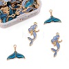 50Pcs 2 Style Alloy Enamel Pendants X1-ENAM-LS0001-10LG-3