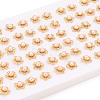 Flower Brass Natural Pearl Stud Earrings PEAR-N017-07F-5