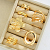 Zinc Alloy Mixed Shapes Cuff Open Rings Sets for Women WGA5E66-01-3