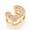 Brass Micro Pave Cubic Zirconia Charms KK-N254-217G-C-2