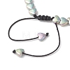 Electroplate Non-magnetic Synthetic Hematite Heart Beads Braided Bead Bracelets for Women BJEW-JB13299-4