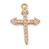 Brass Micro Pave Clear Cubic Zirconia Pendants ZIRC-U003-01G-06-1