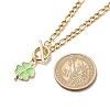 Alloy Enamel Clover Pendant Necklace with Brass Chains for Women NJEW-JN04087-4