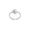 304 Stainless Steel Moon Open Cuff Ring for Women RJEW-S405-224P-2