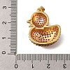 Rack Plating Brass Micro Pave Cubic Zirconia Pendants ZIRC-F142-01G-03-3