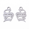Tarnish Resistant 201 Stainless Steel Pendants STAS-N091-40S-2