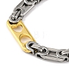 201 Stainless Steel Heart Byzantine Chain Necklace NJEW-F22-39C-GP-3