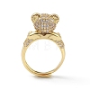 Cubic Zirconia Bear Adjustable Ring RJEW-K240-07G-2