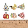 Electroplate Fruit Theme Opaque Resin Pendants RESI-B047-09-3