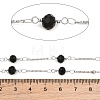 304 Stainless Steel Twist Bar & Glass Rondelle Faceted Bead Link Chain GL-CBA23D8-01P-2