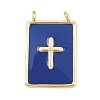 Brass Enamel Pendants KK-L251-01G-B-2
