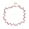 304 Stainless Steel & Rondelle Natural Amethyst Beaded Necklaces for Women NJEW-C119-03B-4