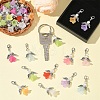 60Pcs 10 Colors Angel Acrylic & Glass Pearl & Alloy Pendant Decorations HJEW-YW00551-4