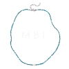 2MM Faceted Round Natural Apatite Beaded Necklaces NJEW-JN05918-02-4