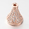 Brass Micro Pave Cubic Zirconia Bead Cones ZIRC-O019-B-02-2