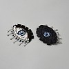 Glass Rhinestone Embroider Thread Iron on/Sew On Patches PATC-WH20029-09-2