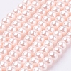 Eco-Friendly Dyed Glass Pearl Round Beads Strands HY-A002-4mm-RB091-1