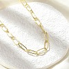 Brass Paperclip Chain Necklaces NJEW-A042-17G-04-4