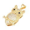 Brass Micro Pave Cubic Zirconia Pendants KK-A297-02G-2