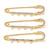 Iron Rhinestone Safety Pins Brooch Findings JEWB-E045-01B-G-1