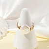 Natural Keshi Pearl Copper Wire Finger Rings RJEW-JR01076-2