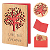 Rectangle with Pattern Wooden Greeting Cards DIY-CP0006-75J-1