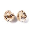 Vintage Handmade Porcelain Wrinkle Beads PORC-Q006-09B-2