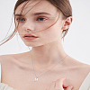 1Pc Stainless Steel Letter Rectangle Pendant Necklaces NJEW-LP0001-34W-P-4