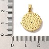 Rack Plating Brass Micro Pave Cubic Zirconia Pendant KK-U027-15G-3