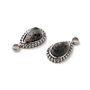 304 Stainless Steel Pave Natural Labradorite Teardrop Charms STAS-B074-04P-03-2