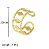 Adjustable 304 Stainless Steel Wide Band Cuff Open Rings for Women OK7219-1-4