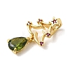 Brass Micro Pave Cubic Zirconia Pendants KK-L258-01G-C01-2