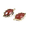 Natural Red Jasper Faceted Leaf Pendants G-I375-04G-16-2