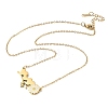 304 Stainless Steel Enamel White Daisy Flower and Heart Pendant Cable Chain Necklaces for Women NJEW-K309-01G-4