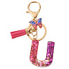 Alloy Resin Butterfly Keychains KEYC-TADJ0002-02G-U-1
