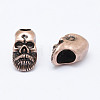 Brass Skull Beads KK-P130-068R-NR-1