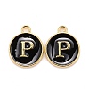 Golden Plated Alloy Charms LS-ENAM-S118-02P-1