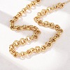 8MM 304 Stainless Steel Twisted Double Rolo Chain Necklaces for Women NJEW-G194-05G-02-3