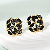 Brass Micro Pave Cubic Zirconia Stud Earrings KK-F358-02G-03-1