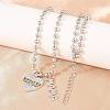 Mother's Day Brass Micro Pave Clear Cubic Zirconia Mom Heart Pendant Necklaces for Women NJEW-A071-06A-P-1