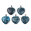 Natural Map Stone Pendants G-N0325-18B-2