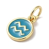 Real 18K Gold Plated Brass Enamel Charms KK-L216-001G-E05-2