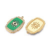 Ion Plating(IP) 304 Stainless Steel Evil Eye Enamel Pendants STAS-N107-04B-G-2