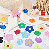40Pcs 20 Styles Rose Shape & 5-Petal Flower Computerized Embroidery Cloth Iron on/Sew on Patches DIY-AR0003-12-5
