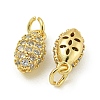 Rack Plating Brass Micro Pave Clear Cubic Zirconia Charms KK-Z067-23G-06-2